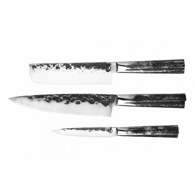 Intense Set De Couteaux 3pcs - Couteau Chef + Couperet + Couteau Menager  Forged