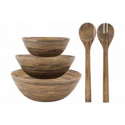 Set 3x Slakom Rond D22-28-33cm Incl.  Slabestek - Bamboe  Noya