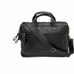 Newlooxs Laptoptas Luko leer zwart 7.5L 15 inch 