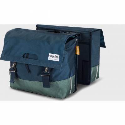 Fietstas dubbel 40L recycled blauw groen 