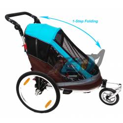 Maxxus Kinderkar fiets-jogger 1-step folding 1-2 kinderen 