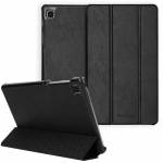 Samsung Galaxy Tab A7 Lite Nuria Vegan Lederen Trifold Book Case Zwart 