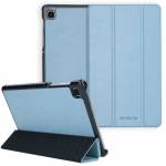 Samsung Galaxy Tab A7 Lite Nuria Vegan Lederen Trifold Book Case Lichtblauw 