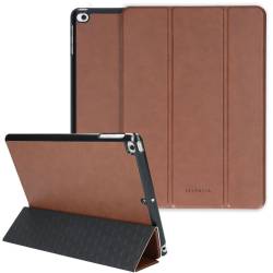 Selencia iPad (2018/2017) / Air (2) / Pro 9.7 Nuria Vegan Lederen Book Case Bruin