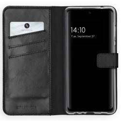 Selencia Samsung Galaxy A72 Echt Lederen Booktype Zwart