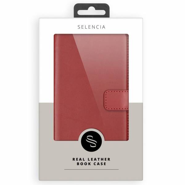 Selencia Samsung Galaxy S21 Plus Echt Lederen Booktype Rood