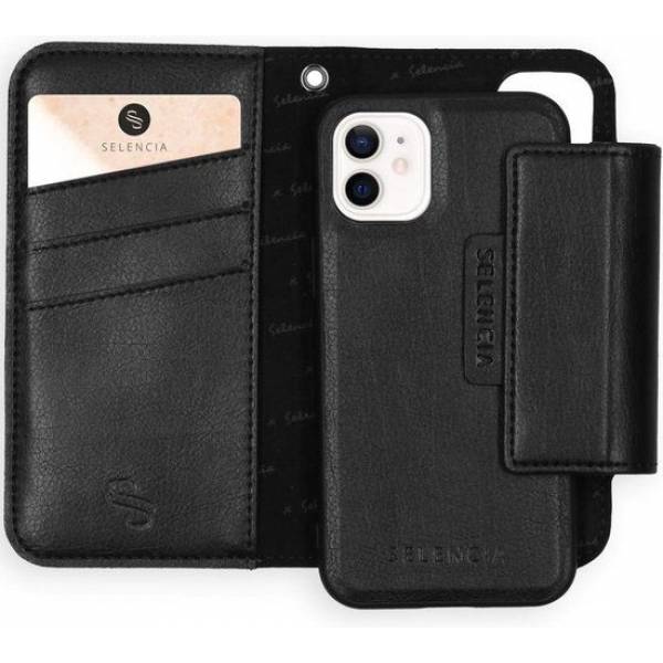 Selencia Book Case 2 in 1  iPhone 12 mini vegal leder black