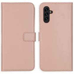 Selencia Samsung Galaxy A13 5G/ A04s Echt Lederen Booktype Roze