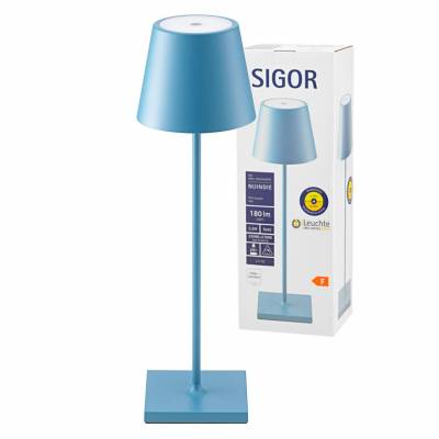 Nuindie Accu Tafellamp rond 380mm Blauw  Sigor