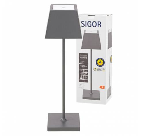Nuindie Tafellamp vierkant 370mm Antraciet  Sigor