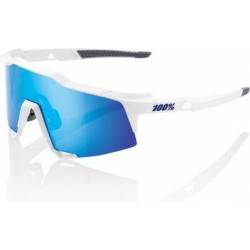 100% SPEEDCRAFT - Matte White - Hiper Blue Multilayer Mirror Lens Matte White Size: UNI 