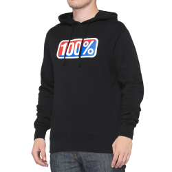 100% CLASSIC Hooded Pullover  Black Size: SM 