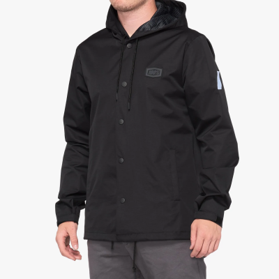 APACHE Hooded Snap Jacket Black Size: LG 