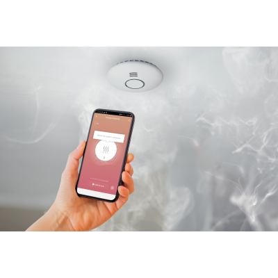 WiFi Détecteur de fumée et de chaleur intelligent | 2X AA (pile 1J) | Avis de fin de vie  Qnect