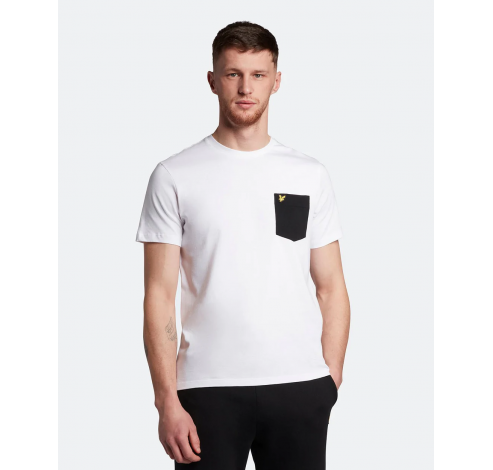 Contrast Pocket T-Shirt White/Jet Black M  Lyle&Scott