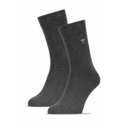 Fynch-Hatton Dubbelpak sokken met geborduurd logo Anthra 39-42