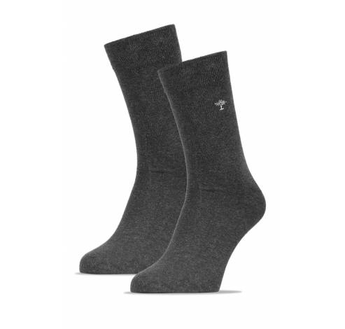 Dubbelpak sokken met geborduurd logo Anthra 39-42  Fynch-Hatton