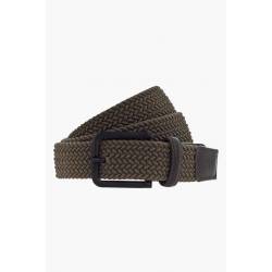 Fynch-Hatton Elastische gevlochten riem 35mm Olive Green maat 95