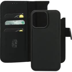 Leather 2 in1 Wallet Case iPhone 15 Pro Max Black    Mobiparts