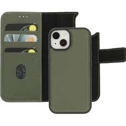 Leather 2 in1 Wallet Case iPhone 15 Green    Mobiparts
