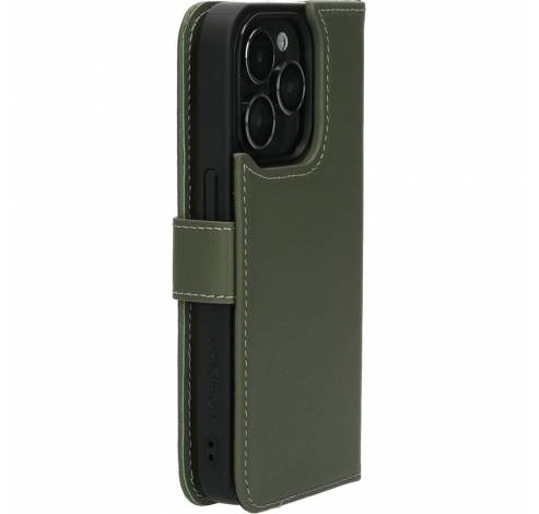 Leather 2 in1 Wallet Case iPhone 15 Pro Green  Mobiparts