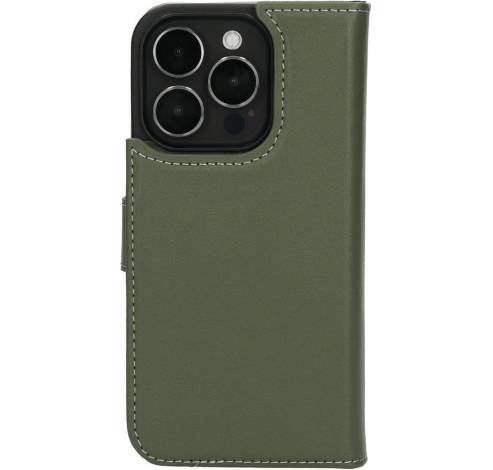Leather 2 in1 Wallet Case iPhone 15 Pro Green  Mobiparts