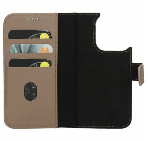 Leather 2 in1 Wallet Case iPhone 15 Pro Taupe  Mobiparts