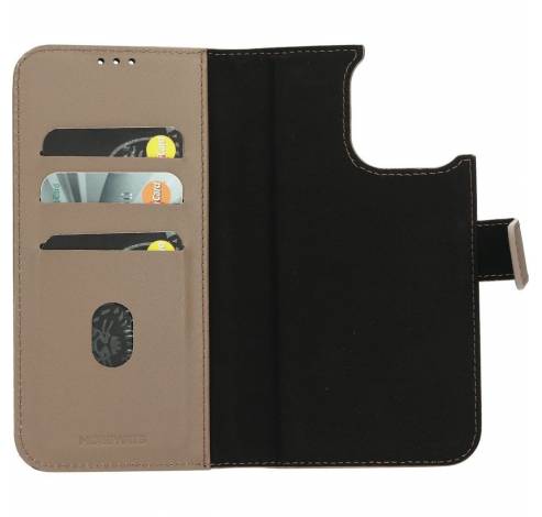 Leather 2 in1 Wallet Case iPhone 15 Pro Max Taupe     Mobiparts