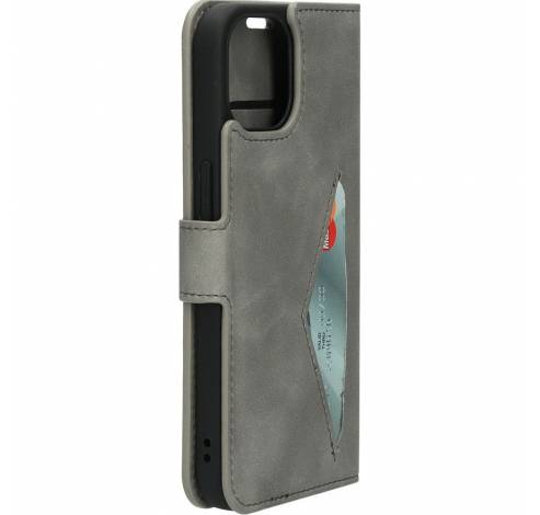 Classic Wallet Case Apple iPhone 15 Grey   Mobiparts