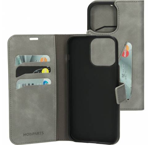 Classic Wallet Case Apple iPhone 15 Pro Max Grey   Mobiparts