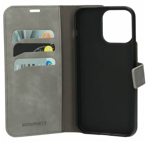 Classic Wallet Case Apple iPhone 15 Pro Max Grey   Mobiparts