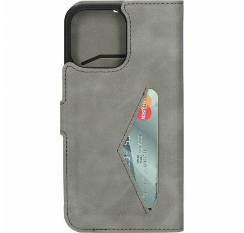 Classic Wallet Case Apple iPhone 15 Pro Max Grey   Mobiparts