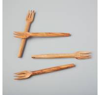 Aperitiefvork olive wood forks - 4 stuks 