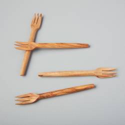 Be Home Aperitiefvork olive wood forks - 4 stuks 