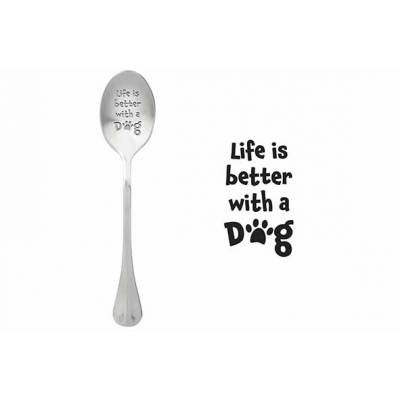 One Message Spoon Set6 Life Is Better With A Dog  ONE MESSAGE SPOON