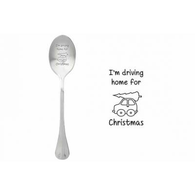 One Message Spoon Set6 I'm Driving Home For Christmas  ONE MESSAGE SPOON