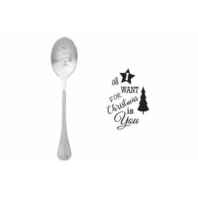 One Message Spoon Set6 All I Want For Christmas Is You  ONE MESSAGE SPOON
