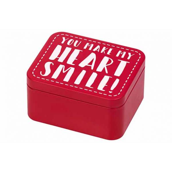 Colour Kitchen Giftbox You Make My Heart Smile 12x10xh6,2cm Rood 