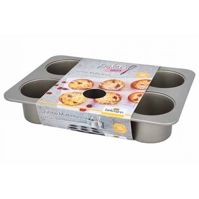 Bakers Best Jumbo Muffinvorm 22x31xh5,5cm Losse Bodem - Non-stick  Birkmann