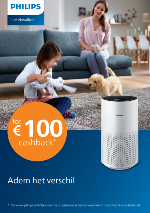 Philips Luchtreiniger: Tot €100 cashback