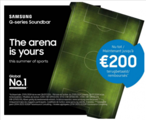 Samsung Q-series Soundbar: Tot €200 cashback