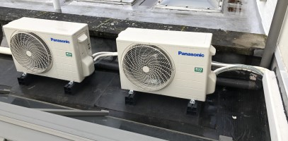 Buitenunits Panasonic op plat dak